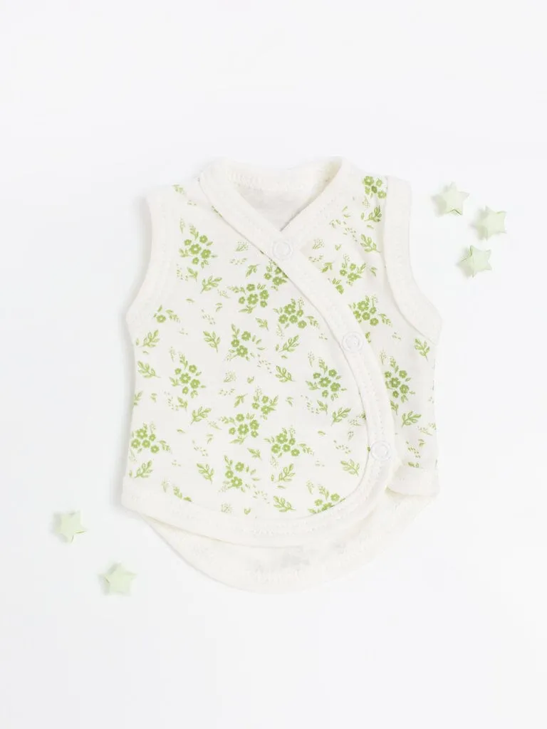 2 Pack Incubator Vest Set, Apple & Apricot Floral, Organic Cotton