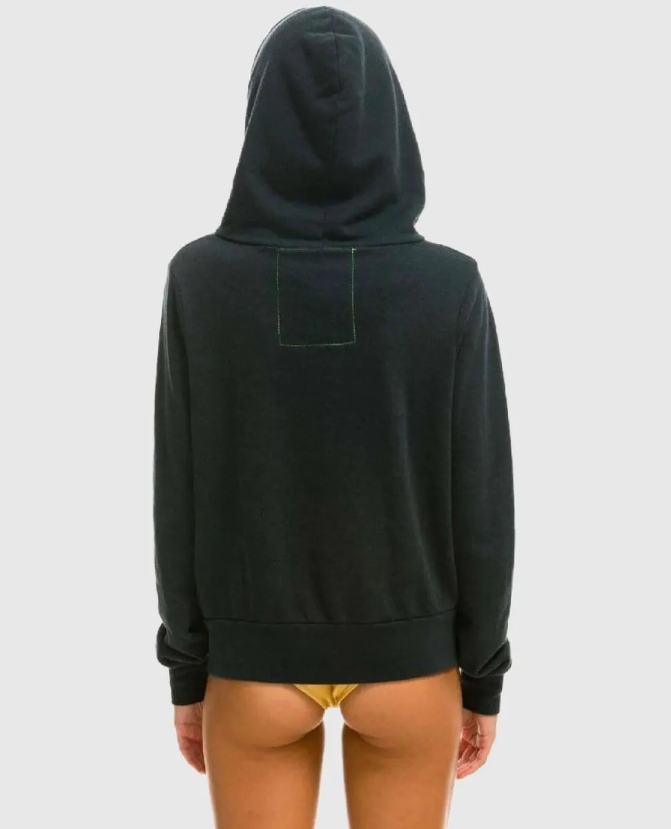 5 Stripe  Zip Hoodie Charcoal Blue
