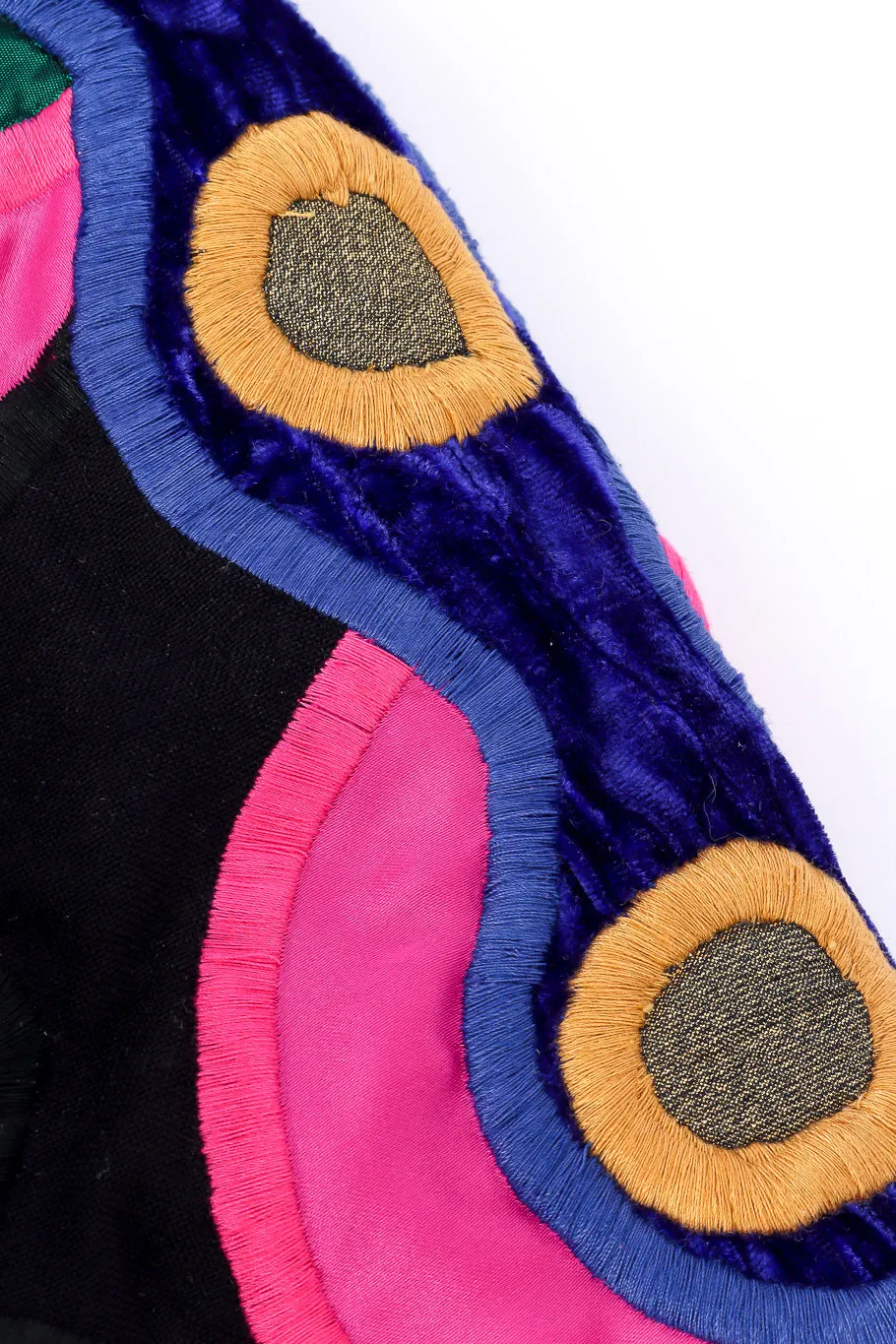 Abstract Patchwork Cropped Jacket