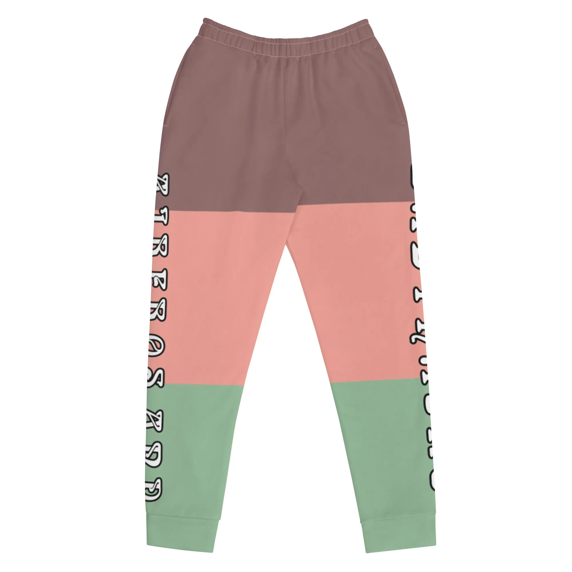 Airfros And Babyhairs Light Wood Mona Lisa Wide Striped Joggers