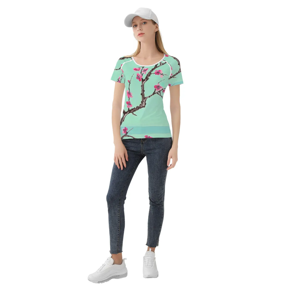 Arizona Green Tea Pattern Women's All-Over Print T shirt