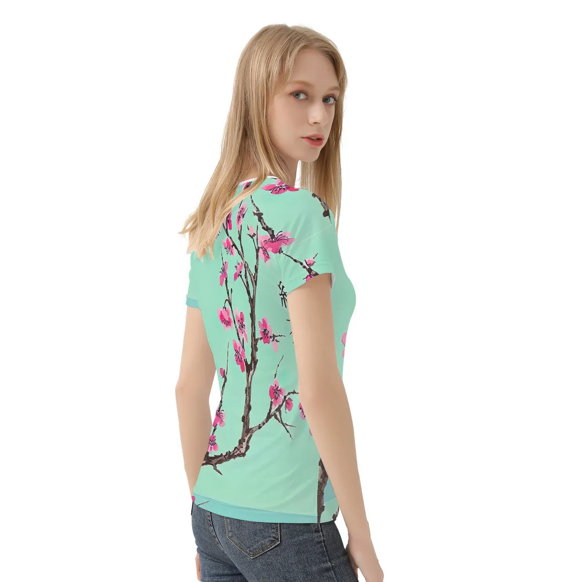 Arizona Green Tea Pattern Women's All-Over Print T shirt