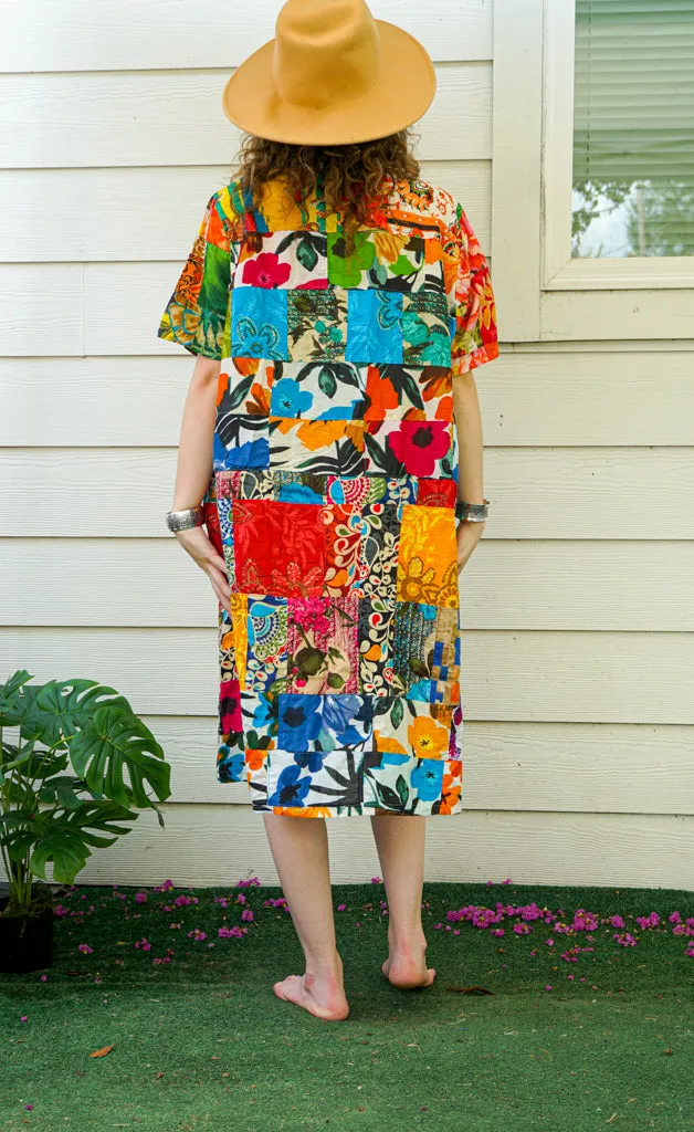 Artful Bloom Patchwork Bohemian Dress