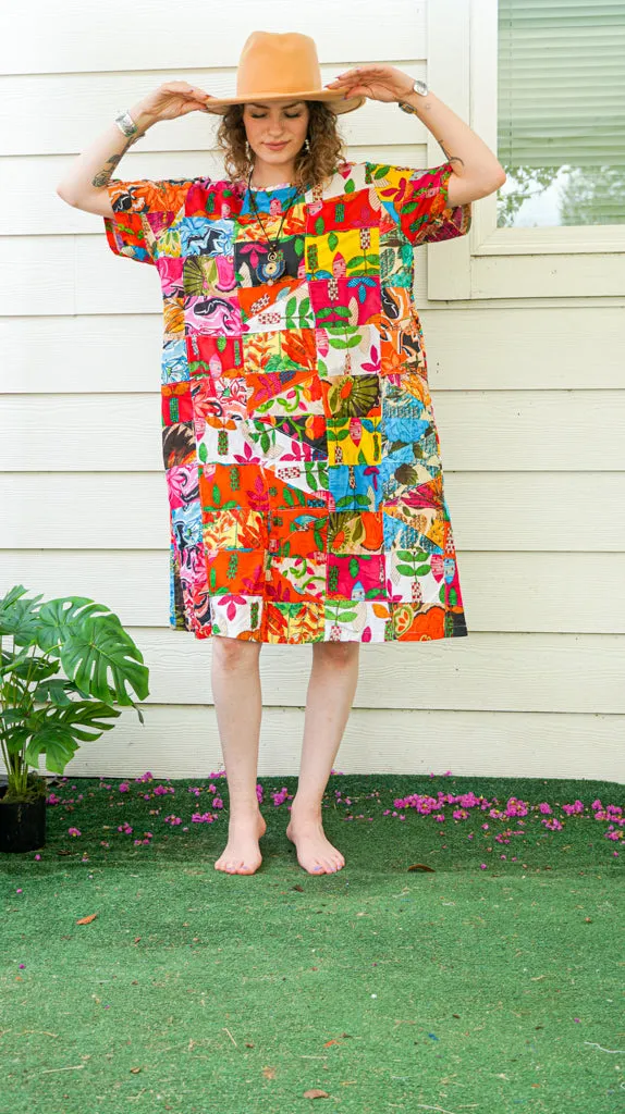 Artful Bloom Patchwork Bohemian Dress