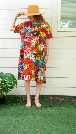 Artful Bloom Patchwork Bohemian Dress