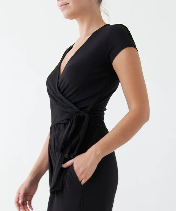 BAMBOO crop wrap top