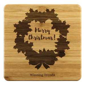 Bamboo Merry Christmas Coasters (Sets of 4)