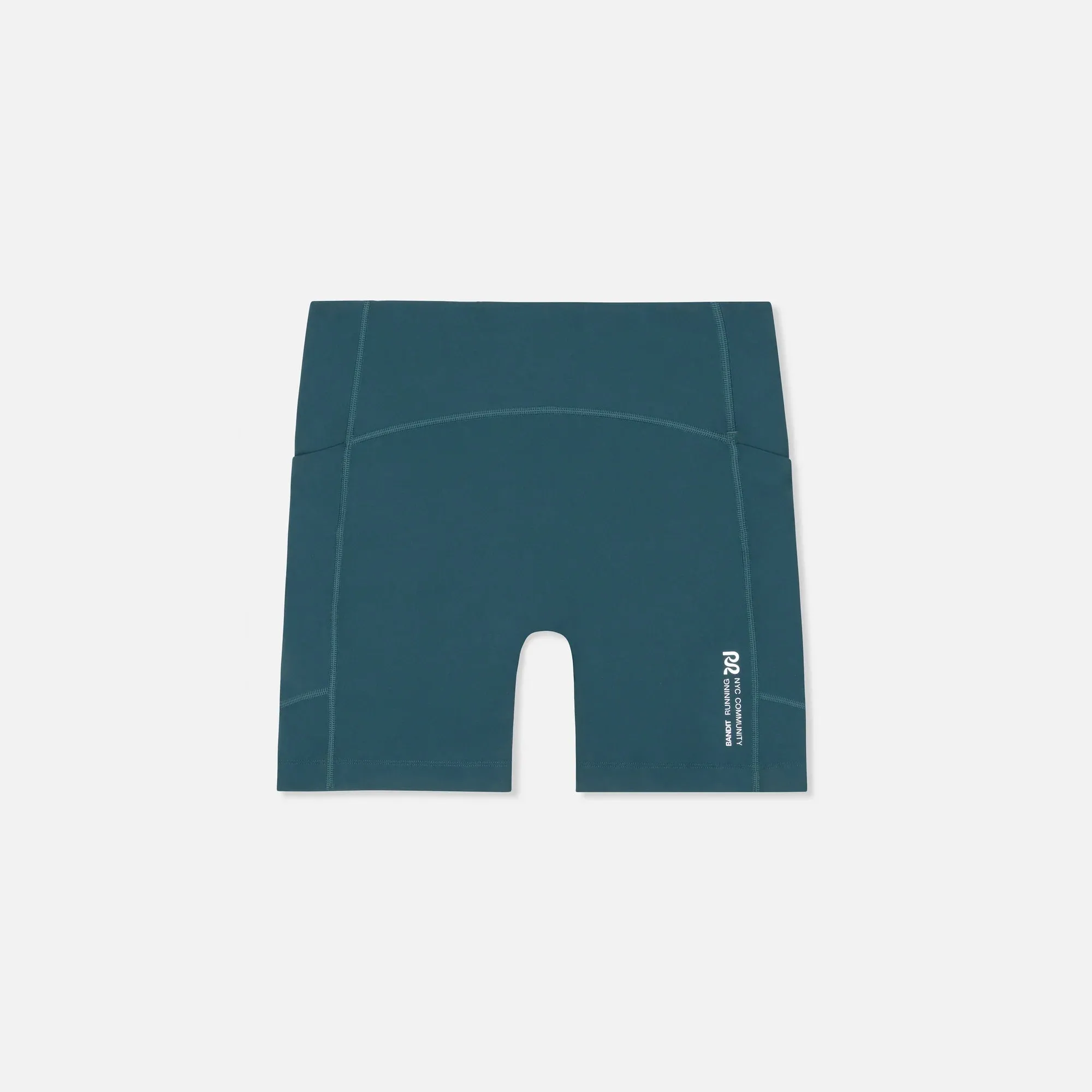 Bandit Running: Stamina High Waist 5" Women's Compression Shorts - Pine