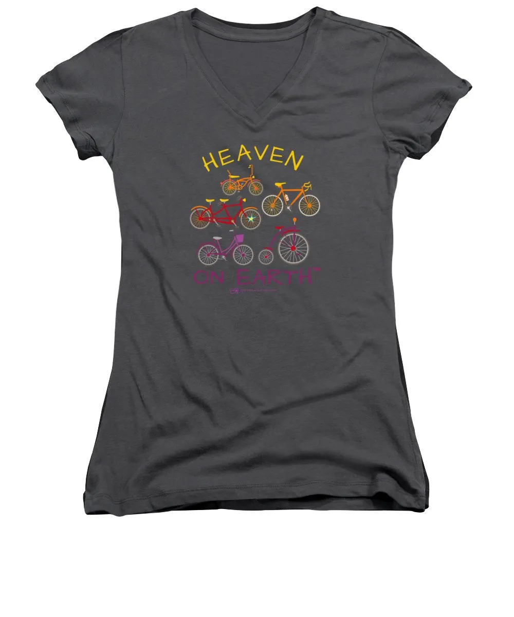 Bicycles Heaven On Earth - Women's V-Neck