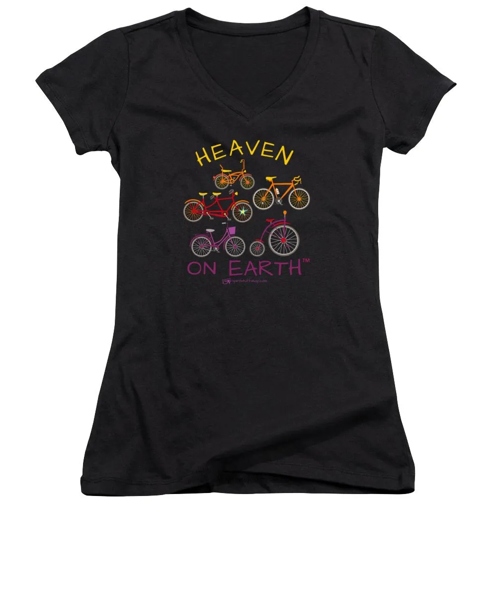Bicycles Heaven On Earth - Women's V-Neck