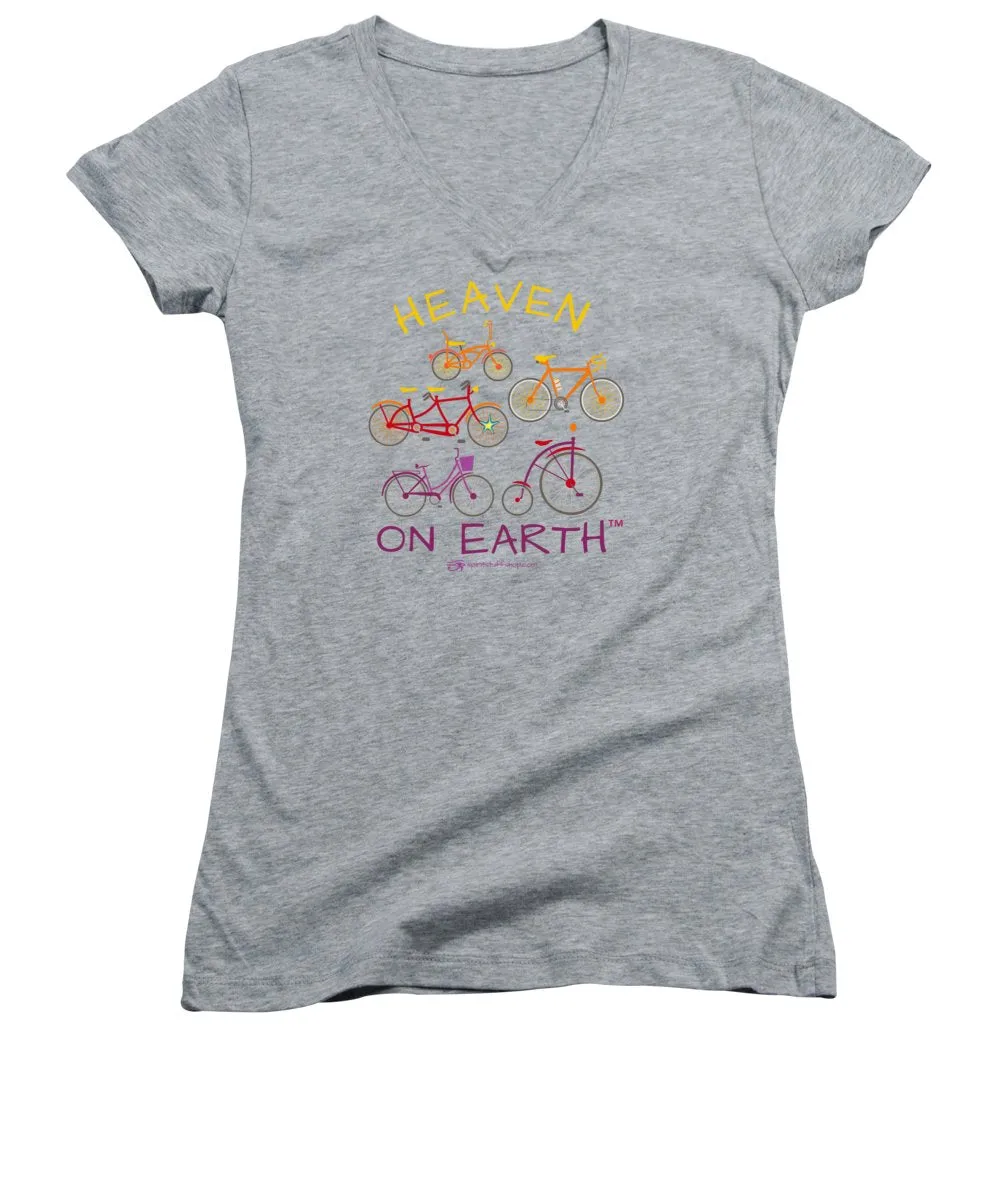 Bicycles Heaven On Earth - Women's V-Neck