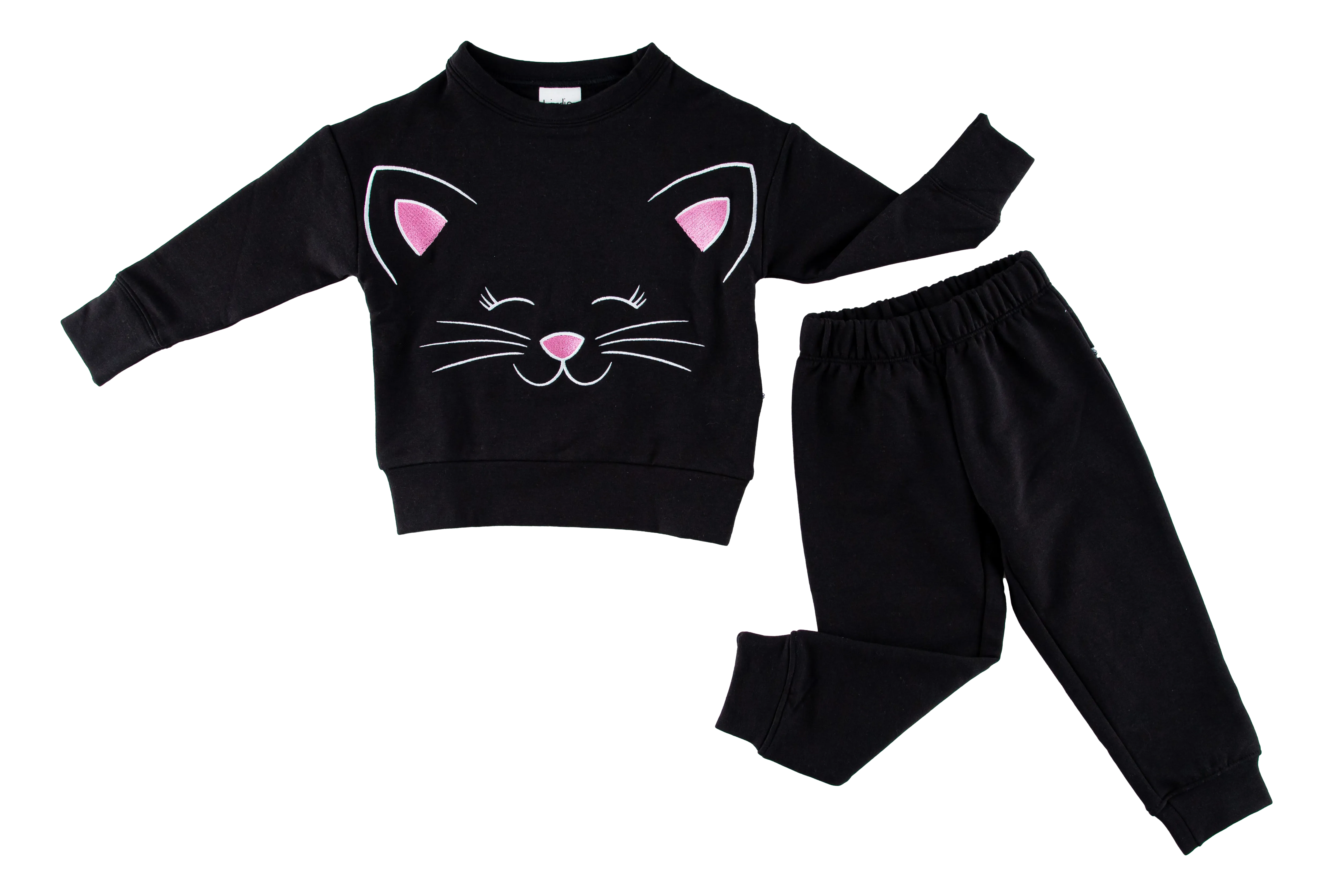 Birdie Bean Halloween Black Cat Kids Crewneck Sweatshirt and Pants Set