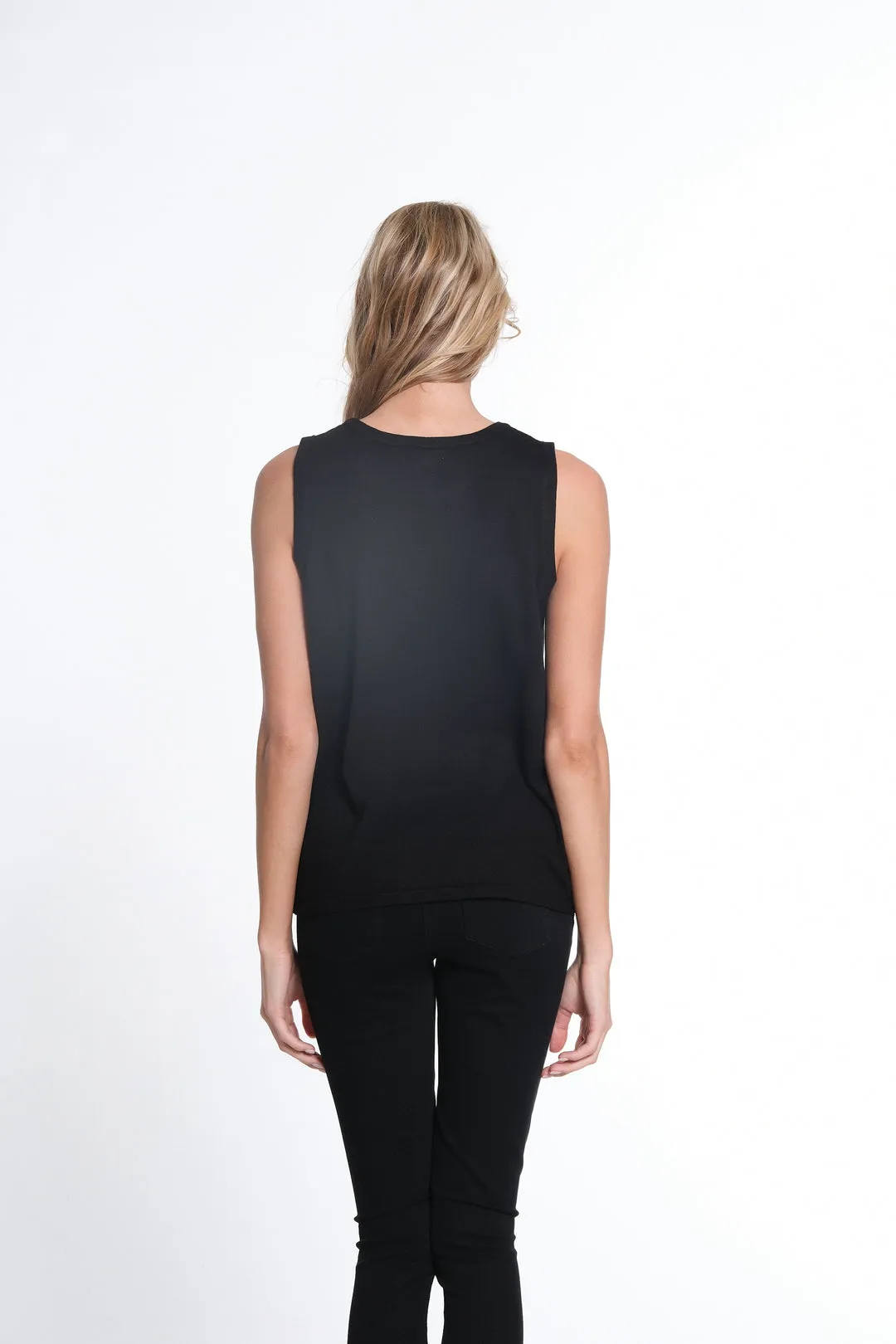 Black Jewel Neck Tank Sweater