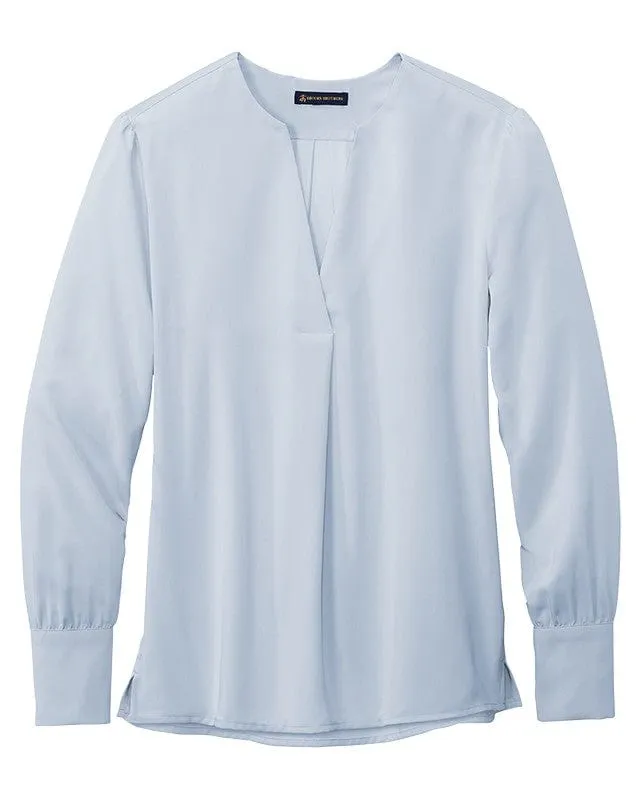 Brooks Brothers - Women's Open-Neck Satin Blouse