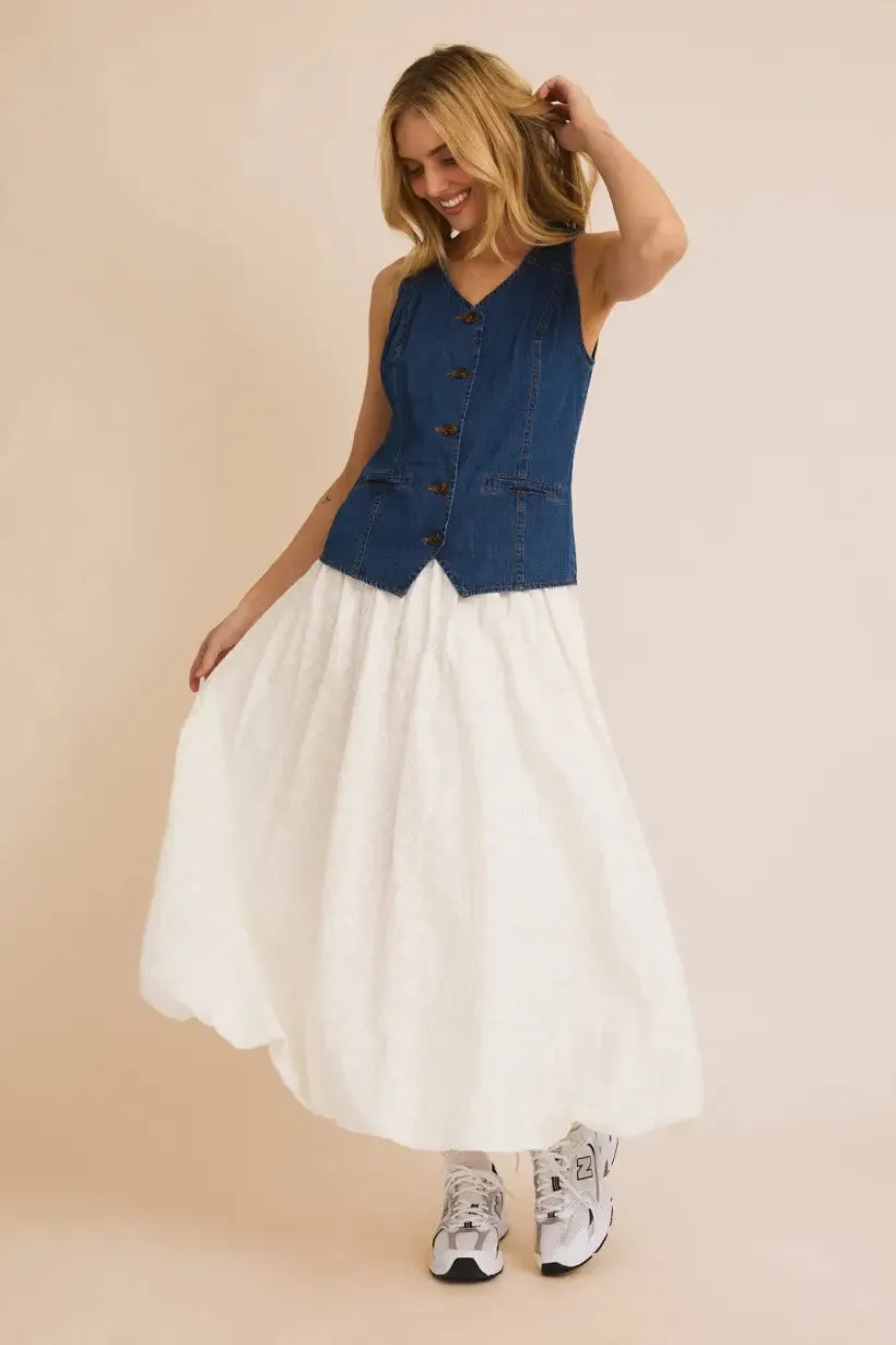 BUTTON DOWN LIGHT WEIGHT DENIM VEST