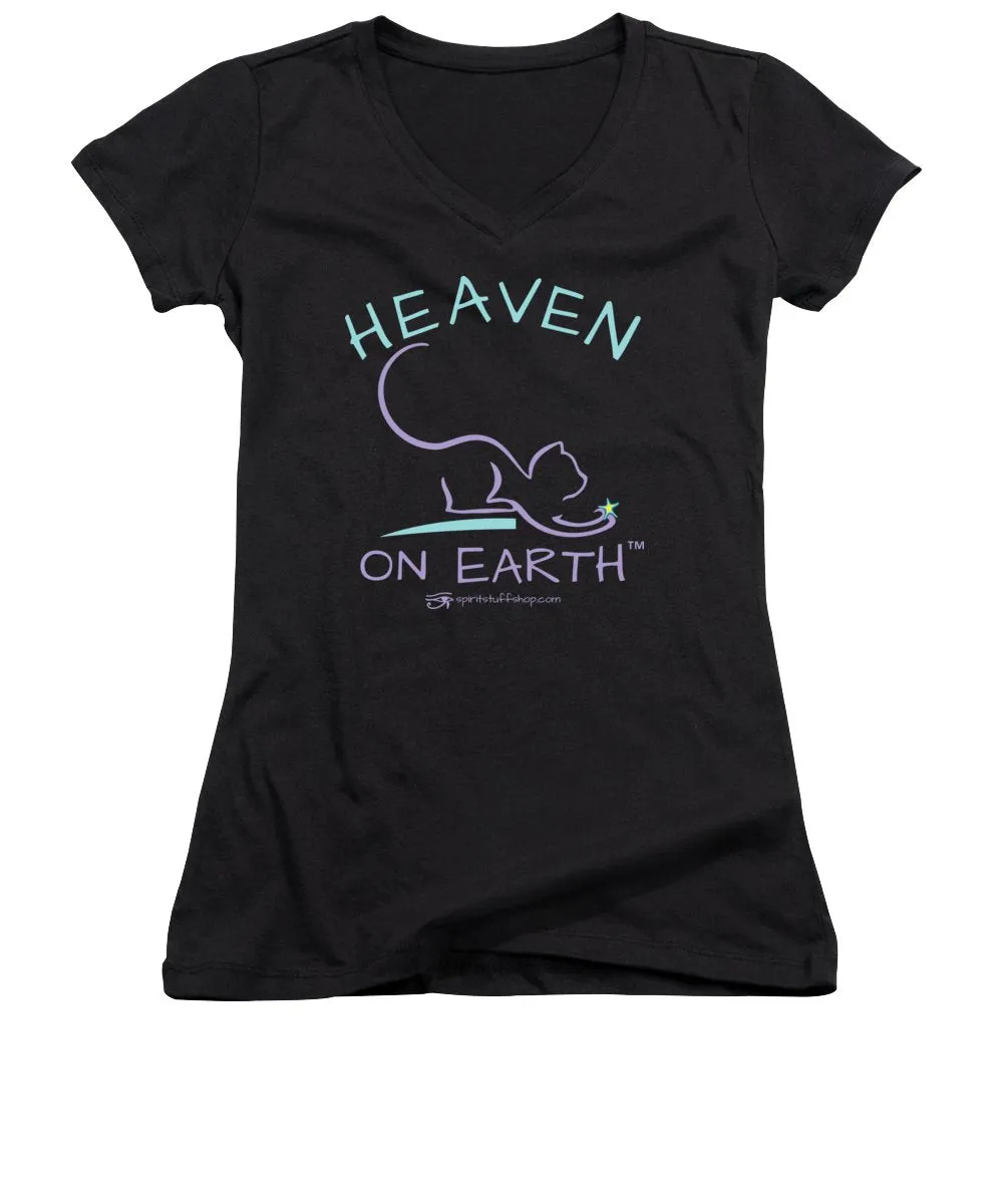 Cat/kitty Heaven On Earth - Women's V-Neck