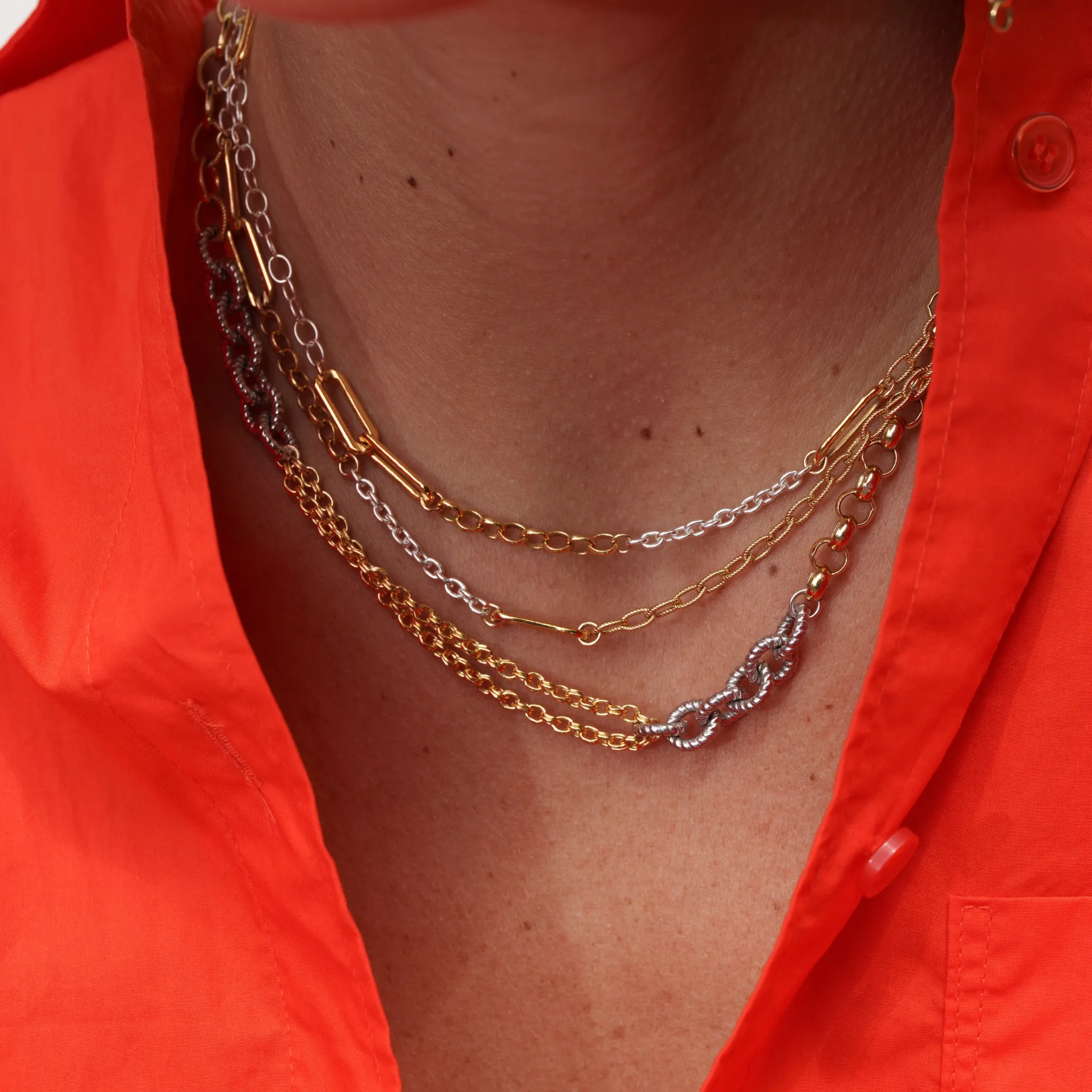 Chunky Patchwork Chain Necklace