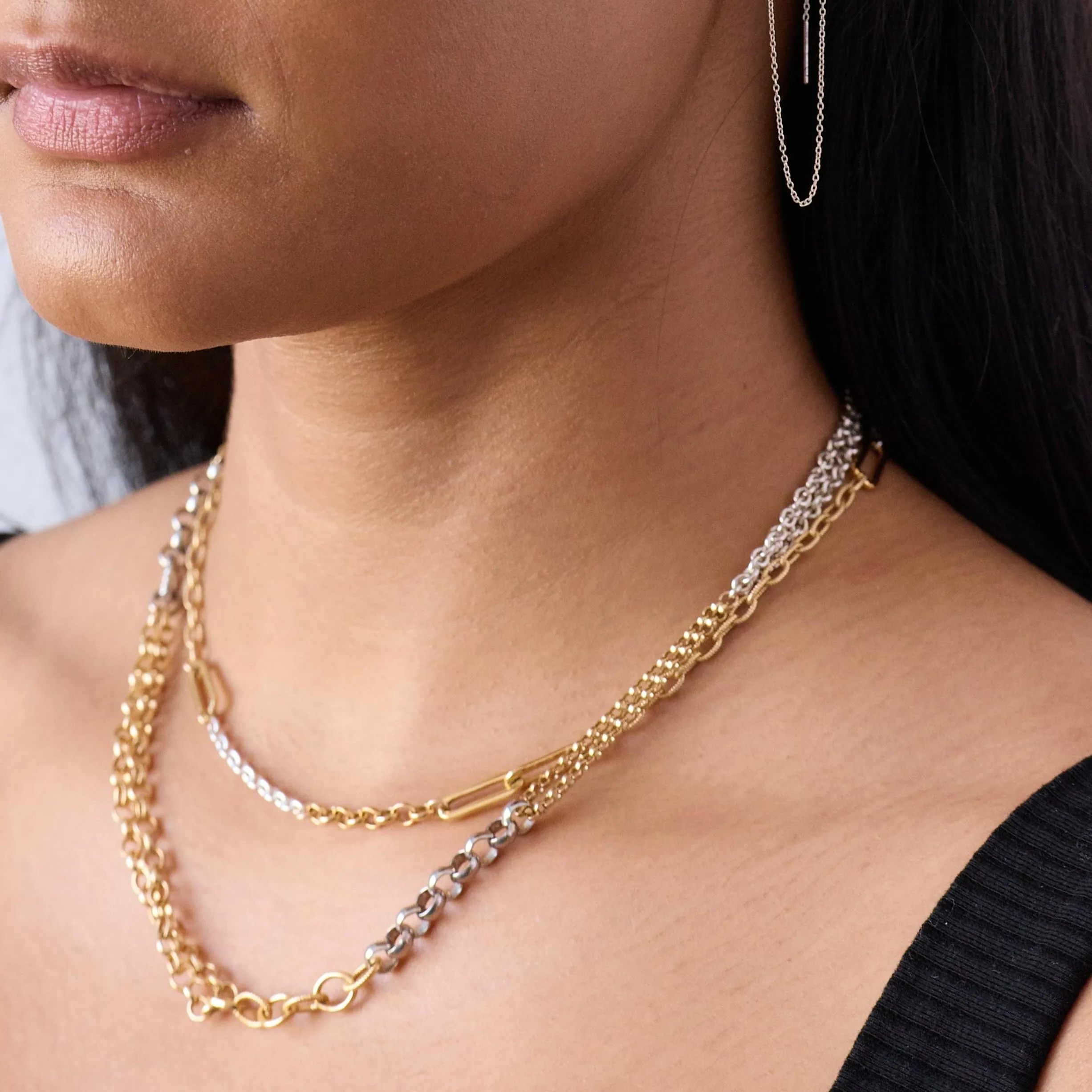 Chunky Patchwork Chain Necklace