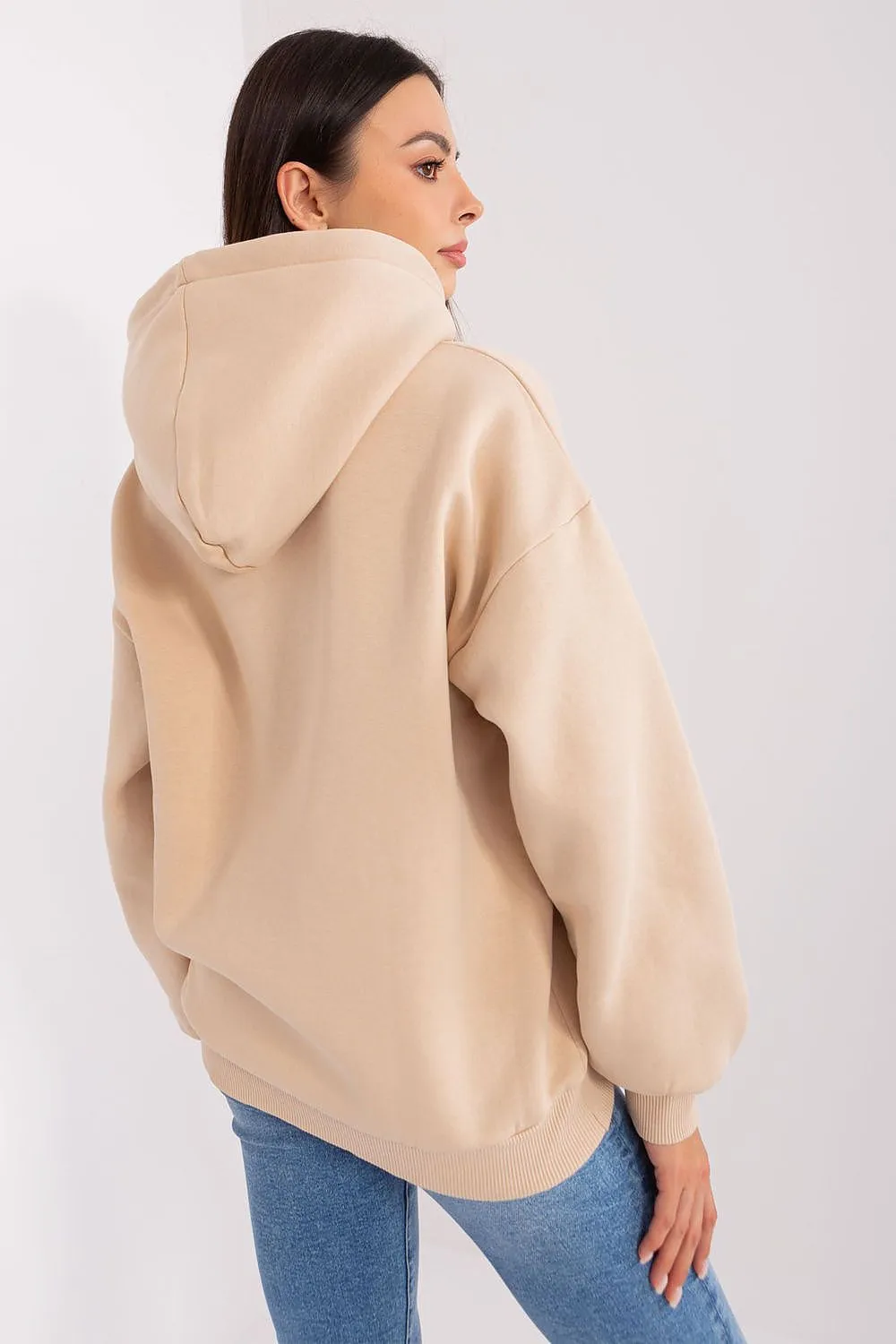 Cozy & Chic Women's Hoodie: Stylish Pullover with Bold Pattern & Front Inscription for Cool Days