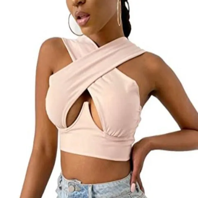 Criss Cross Bustier Tank Top