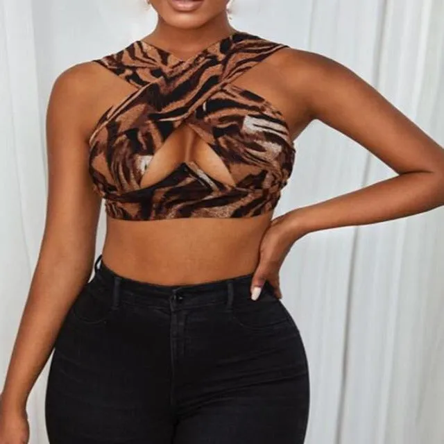 Criss Cross Bustier Tank Top