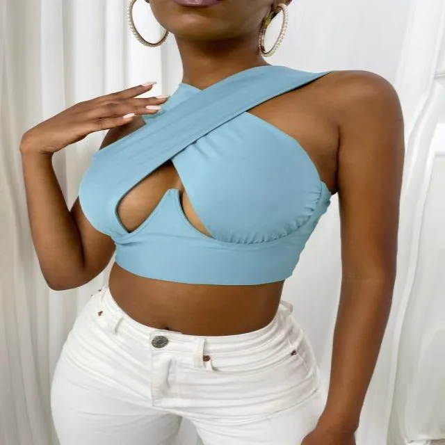 Criss Cross Bustier Tank Top