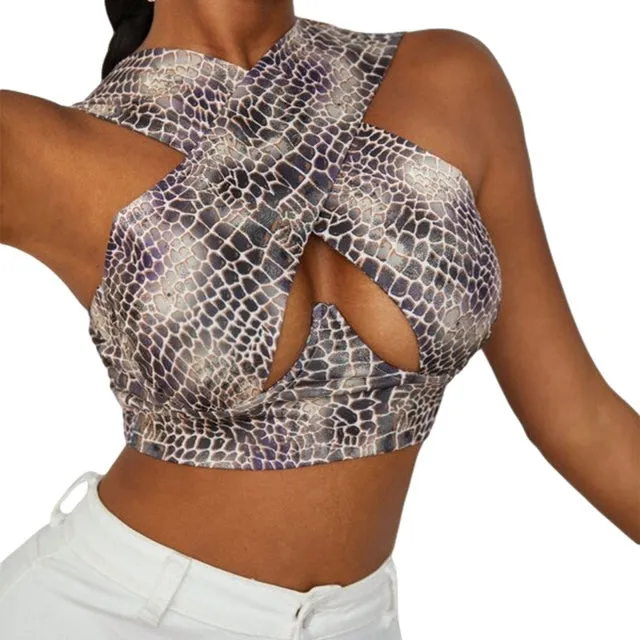 Criss Cross Bustier Tank Top