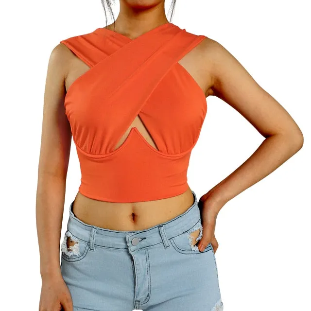 Criss Cross Bustier Tank Top
