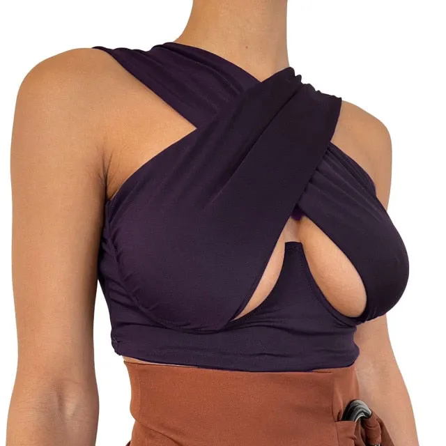 Criss Cross Bustier Tank Top