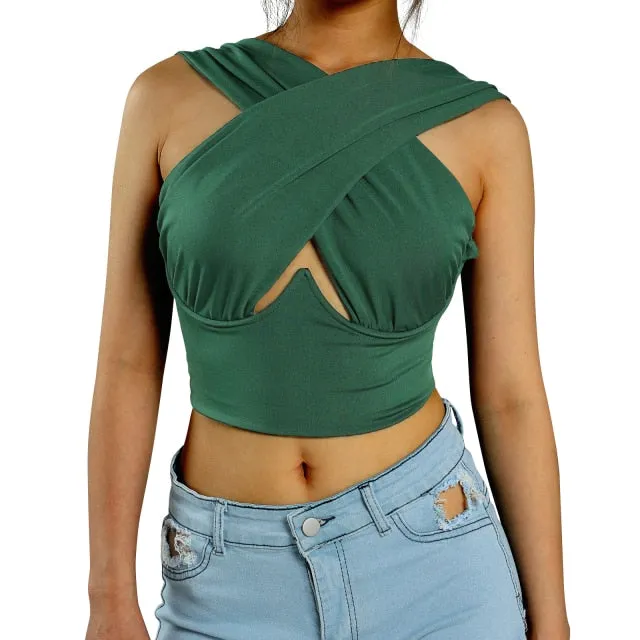 Criss Cross Bustier Tank Top