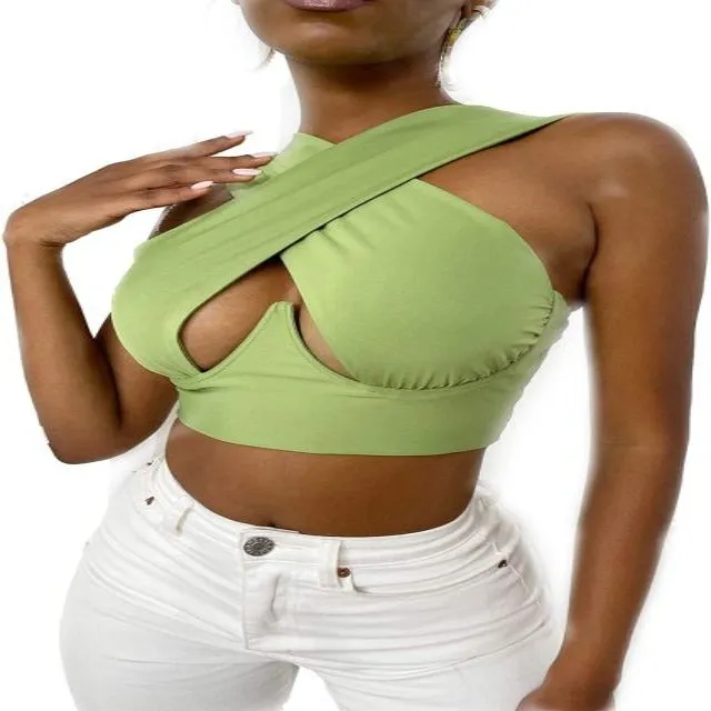 Criss Cross Bustier Tank Top