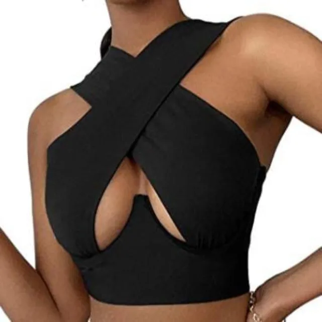 Criss Cross Bustier Tank Top