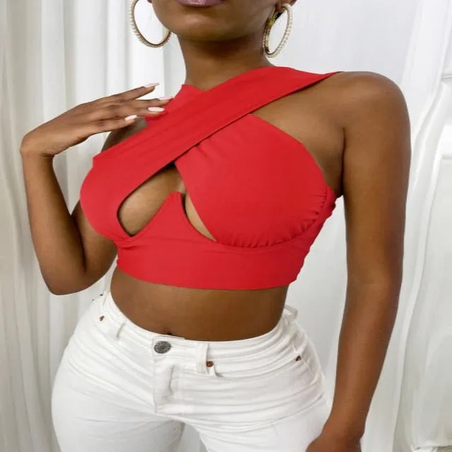 Criss Cross Bustier Tank Top