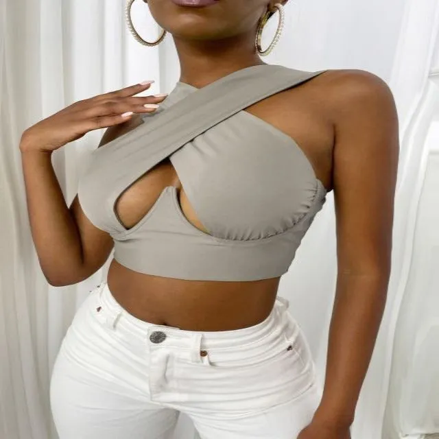 Criss Cross Bustier Tank Top