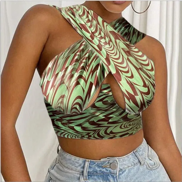 Criss Cross Bustier Tank Top