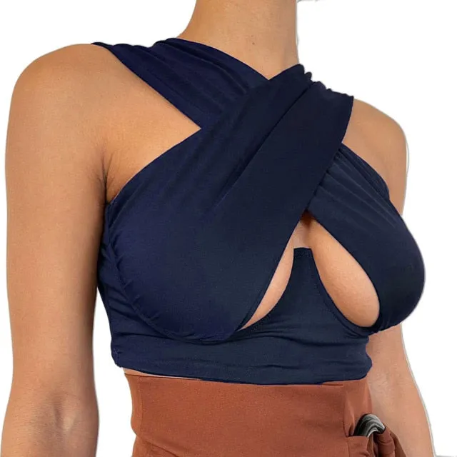 Criss Cross Bustier Tank Top