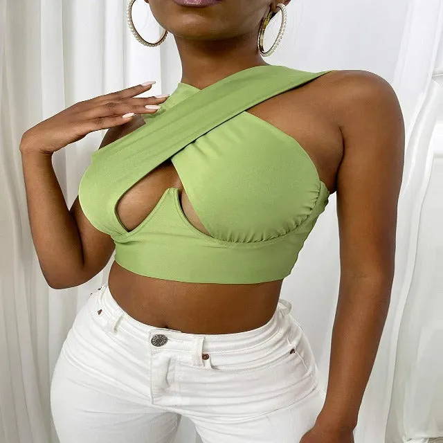Criss Cross Bustier Tank Top