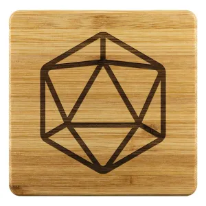 D20 Dice Bamboo Coasters - Set of 4