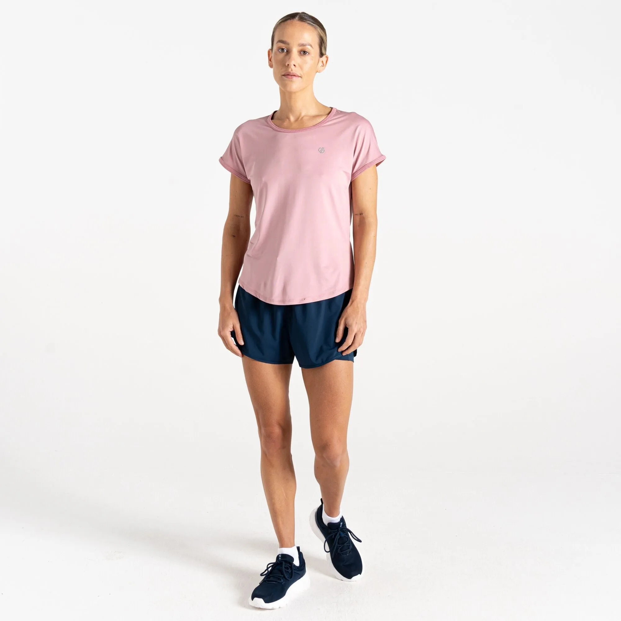 Dare2b Ladies Chase Moisture Wicking Lightweight Antibacterial ExerciseT-Shirt-LILAC