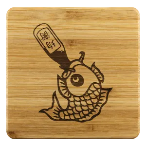 Drunk Like Fish - Bamboo Coaster Set