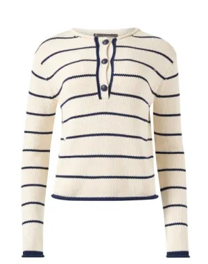 Elliott Lauren Striped Placket Sweater