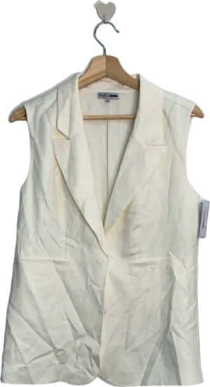 Fashion Nova White Sleeveless Blazer XS