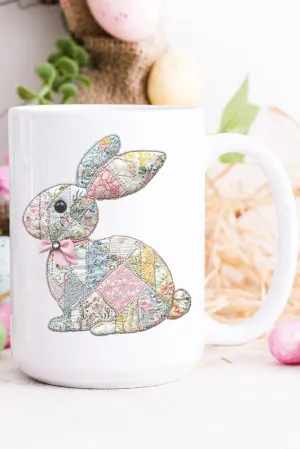 Faux Quilted Bunny Ceramic Mug