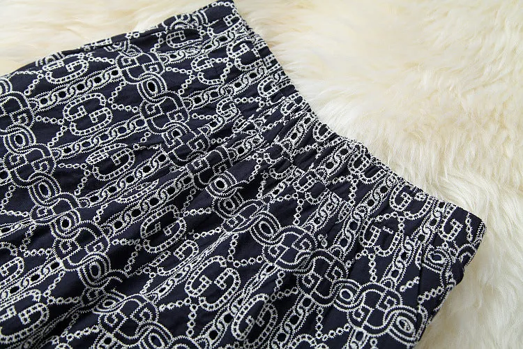 Flared Sleeve Hollow Out Embroidery Tops Shorts Two-piece Set