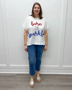 Fourth of July Sparkle Top - White
