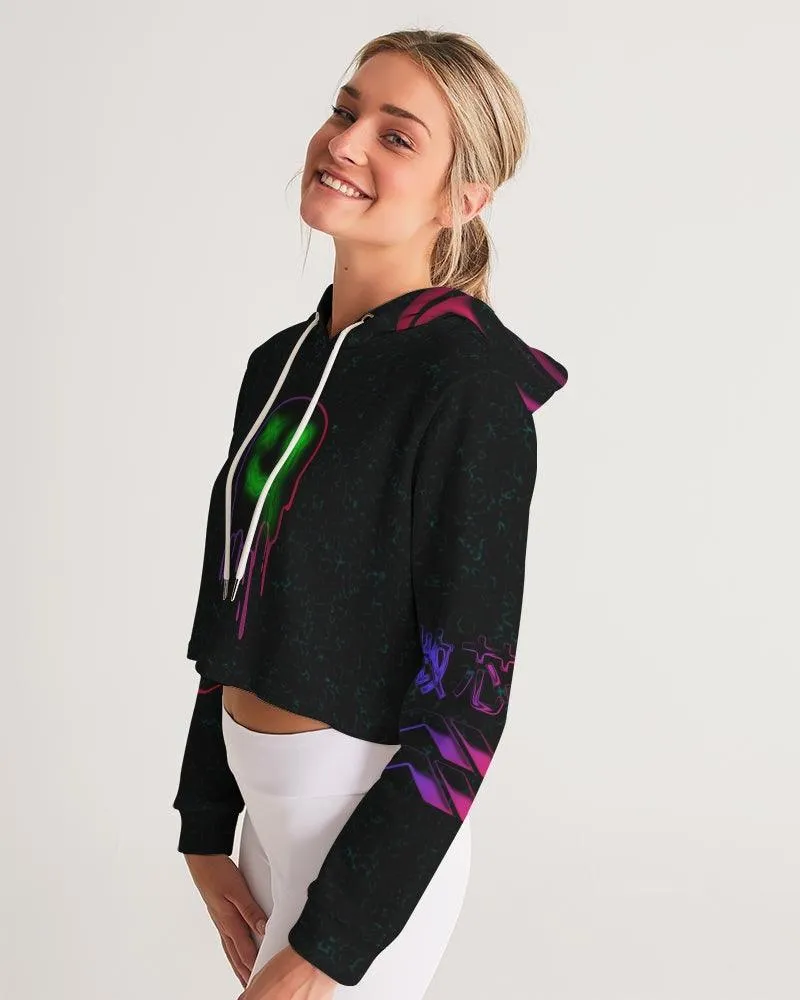 Ghost Glitch Women's Cropped Hoodie