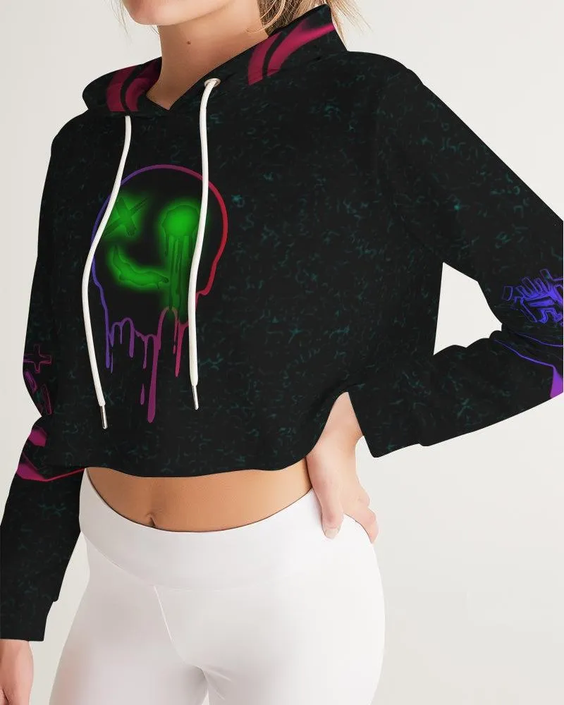 Ghost Glitch Women's Cropped Hoodie