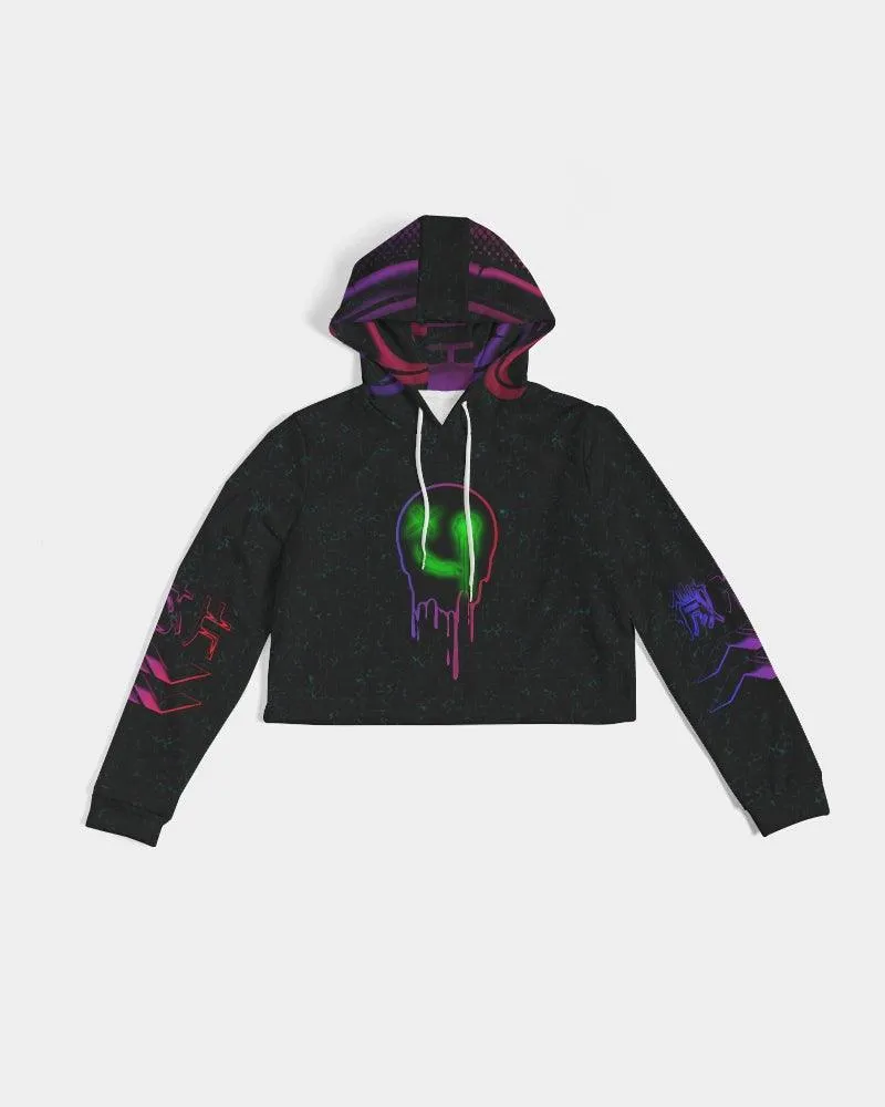 Ghost Glitch Women's Cropped Hoodie