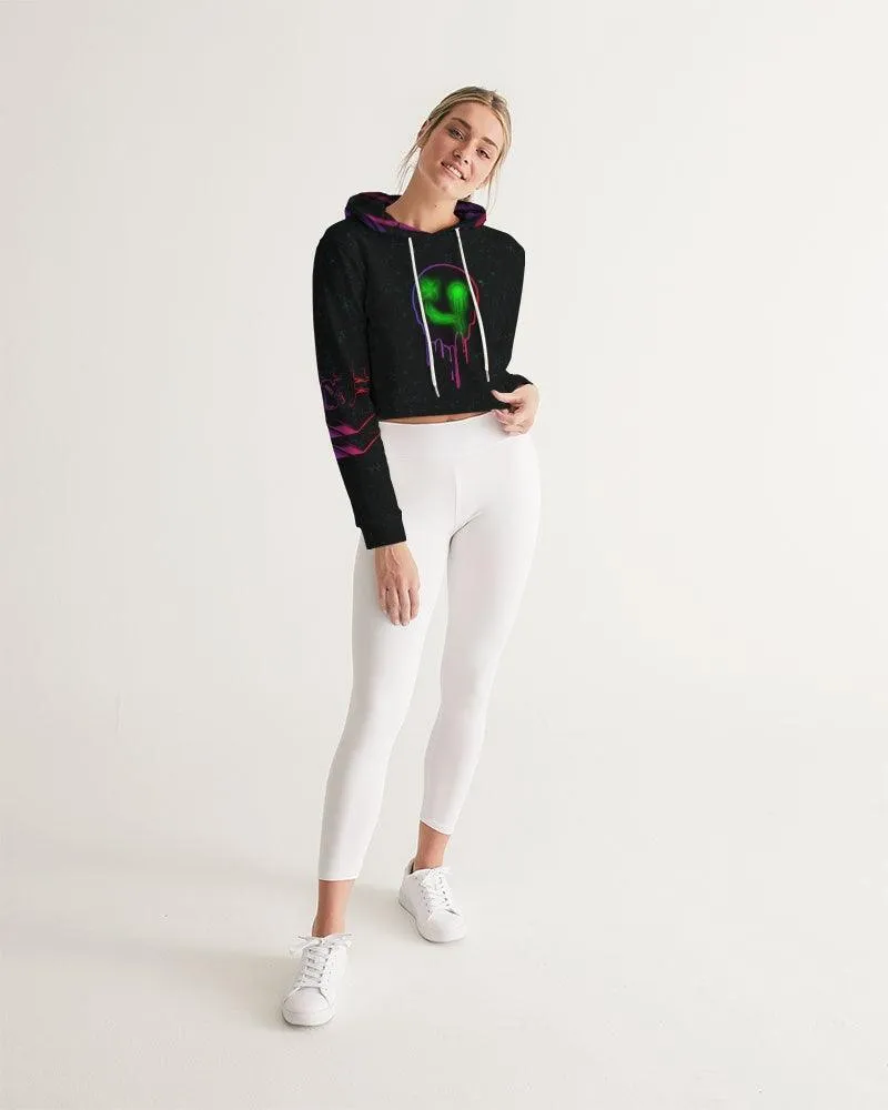 Ghost Glitch Women's Cropped Hoodie