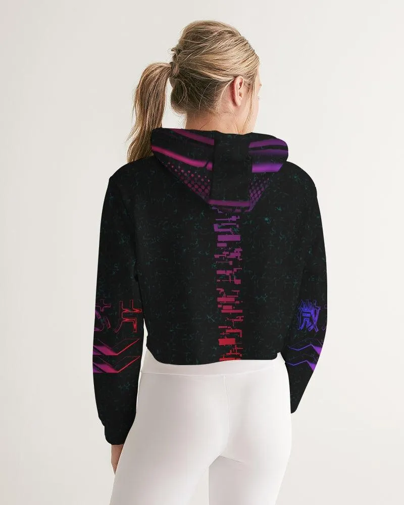 Ghost Glitch Women's Cropped Hoodie